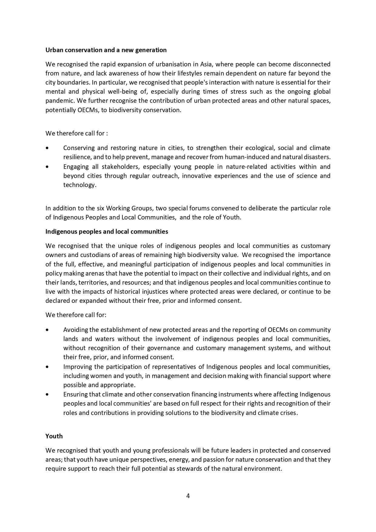 Fourth page of declaration